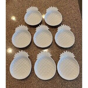 8 PC Pineapple Dishes by Lord & Taylor 7" x 9"
